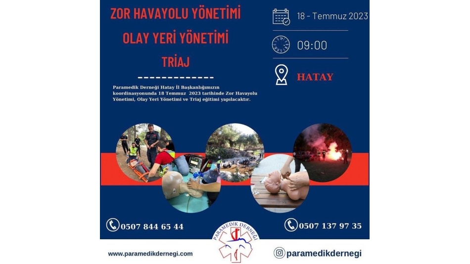 ZORLU HAVA YOLU YÖNETİMİ, OLAY YERİ YÖNETİMİ, TRİAJ KURSU